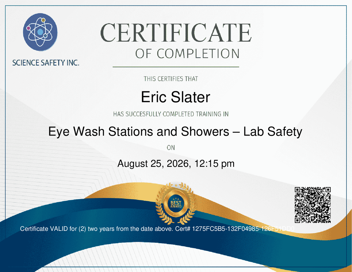 Science Safety Certificate
