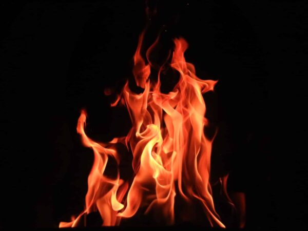 Flames against a black background