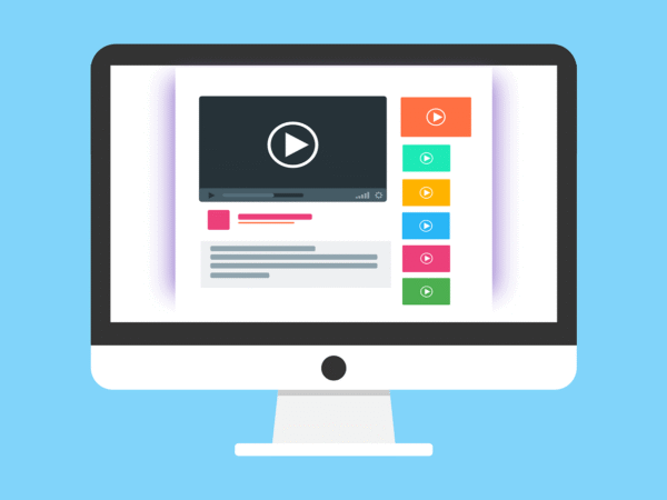 Video on a computer screen illustration | Science Safety Illustration of a computer screen playing a video