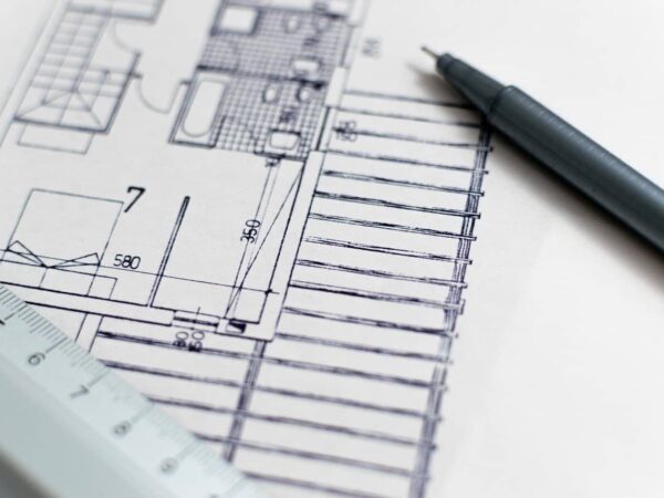 Architectural floor plan | Science Safety Architectural floor plan drawing with a pen