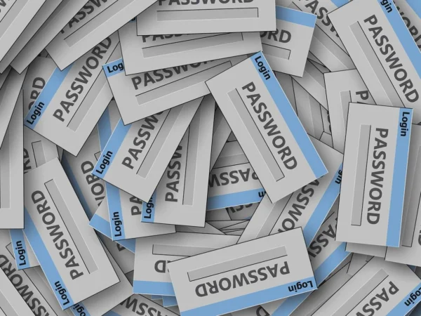 Pile of paper slips printed with the word password