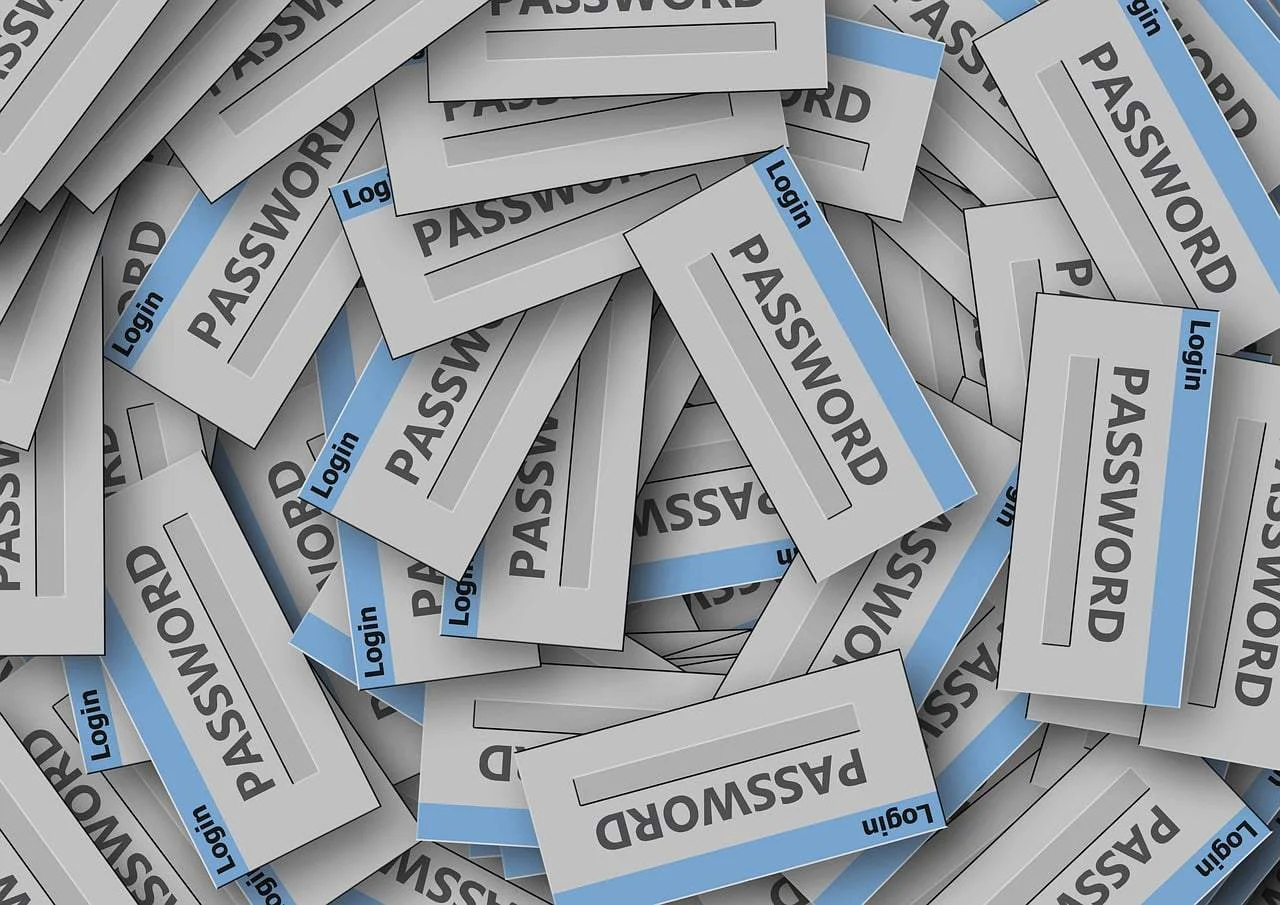 Pile of paper slips printed with the word password