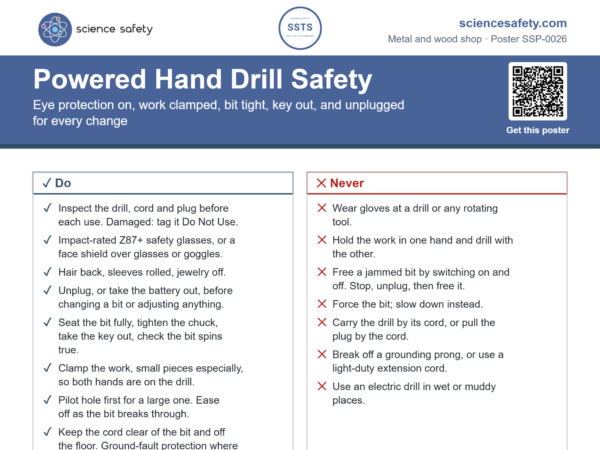 Powered Hand Drill Safety Poster