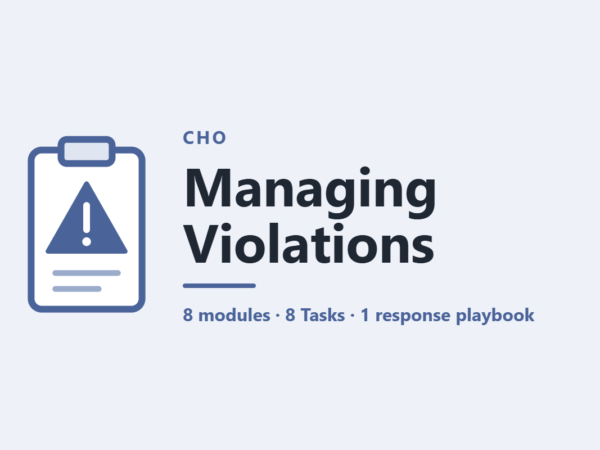 Managing Violations product card | Science Safety Managing Violations - 8 modules · 8 Tasks · 1 response playbook