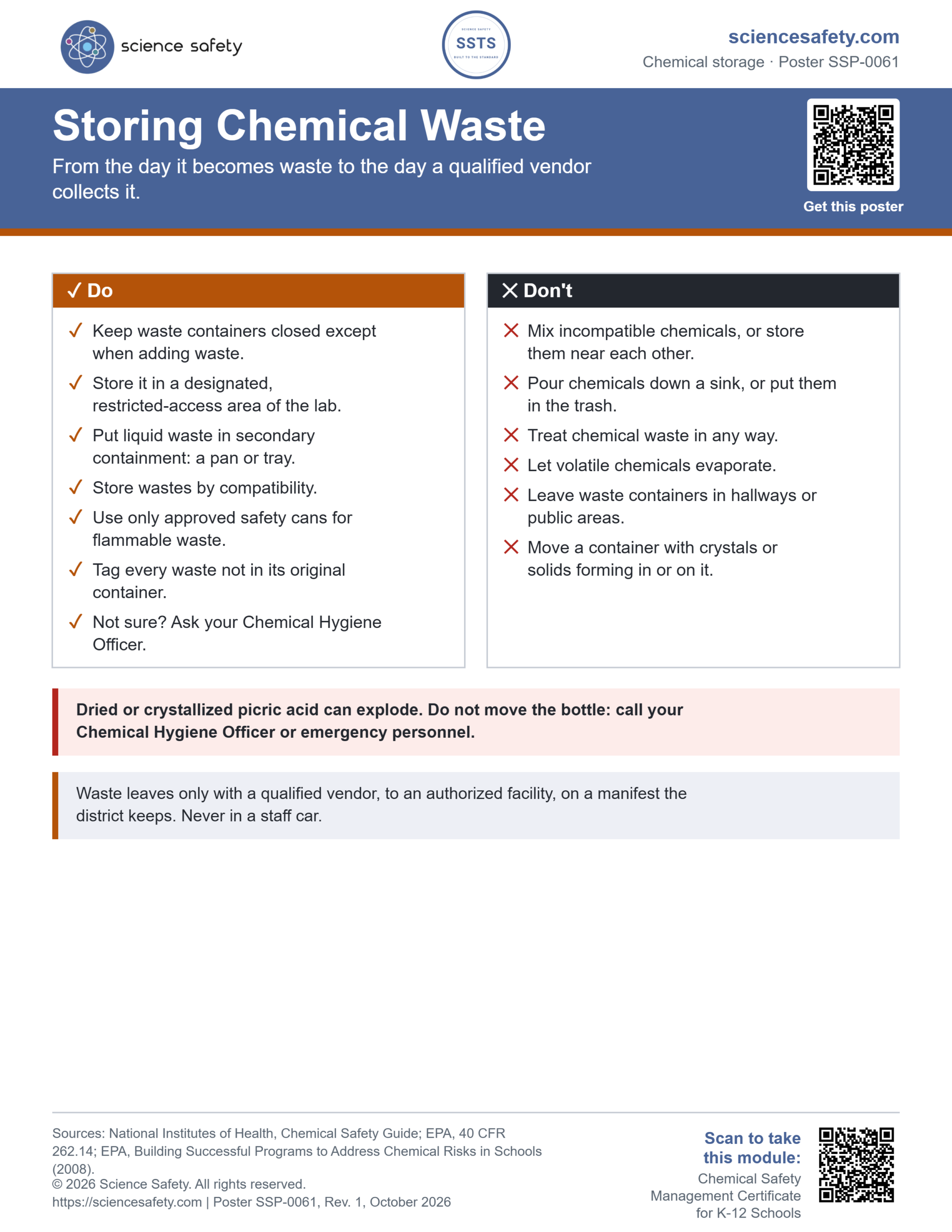 Storing Chemical Waste Poster