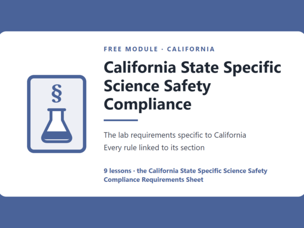 California science lab safety rules and requirements, free module