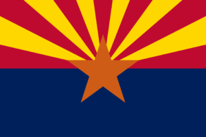 Flag of Arizona | Science Safety | Science Safety Arizona state flag with copper star, red and yellow rays above a blue bottom field
