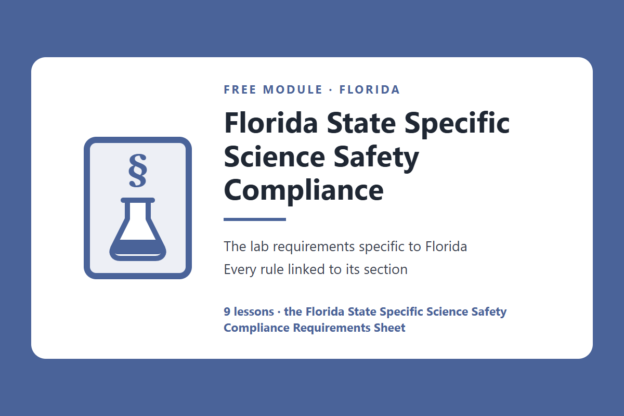 Florida State Specific Science Safety Compliance course image | Science Safety Florida science lab safety rules and requirements, free module