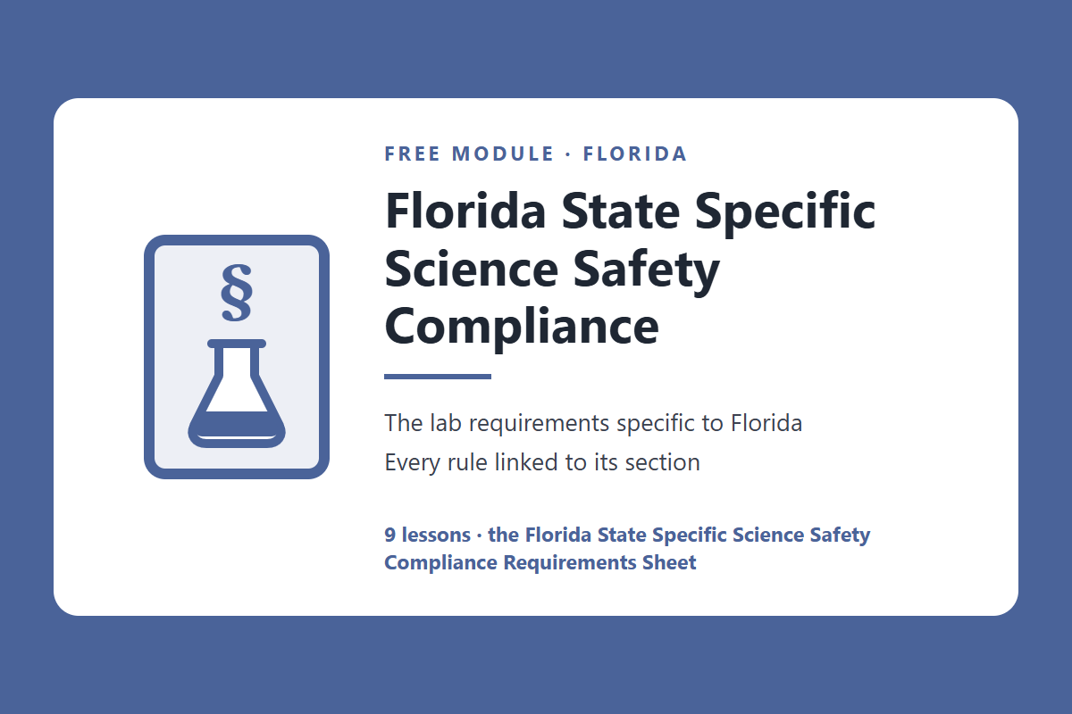Florida State Specific Science Safety Compliance, a free module
