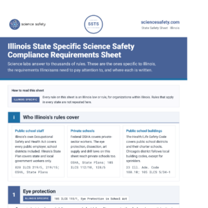 Illinois State Specific Science Safety Compliance Requirements Sheet