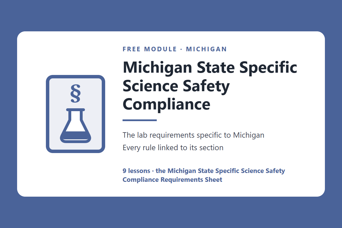 Michigan science lab safety rules and requirements, free module