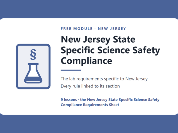 New Jersey science lab safety rules and requirements, free module