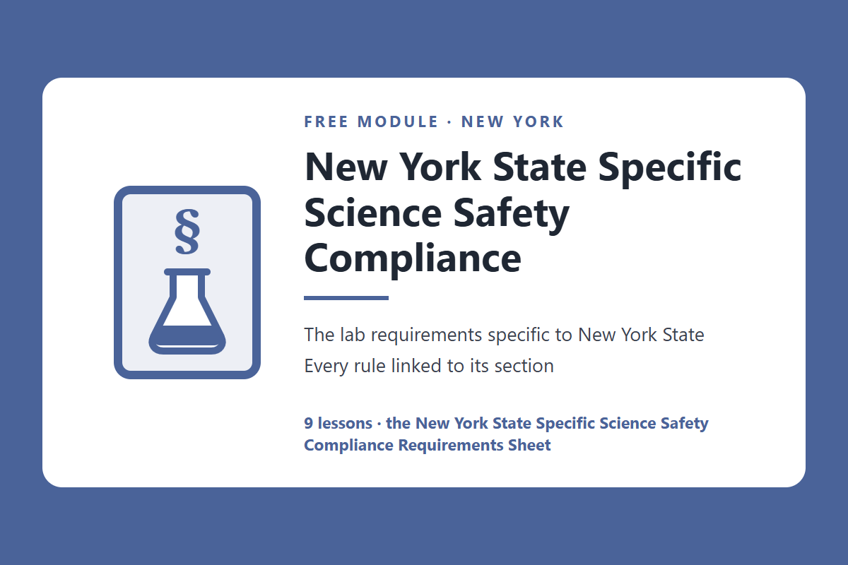 New York State Specific Science Safety Compliance: the lab requirements specific to New York State