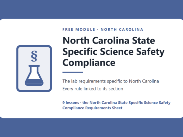 North Carolina science lab safety rules and requirements, free module