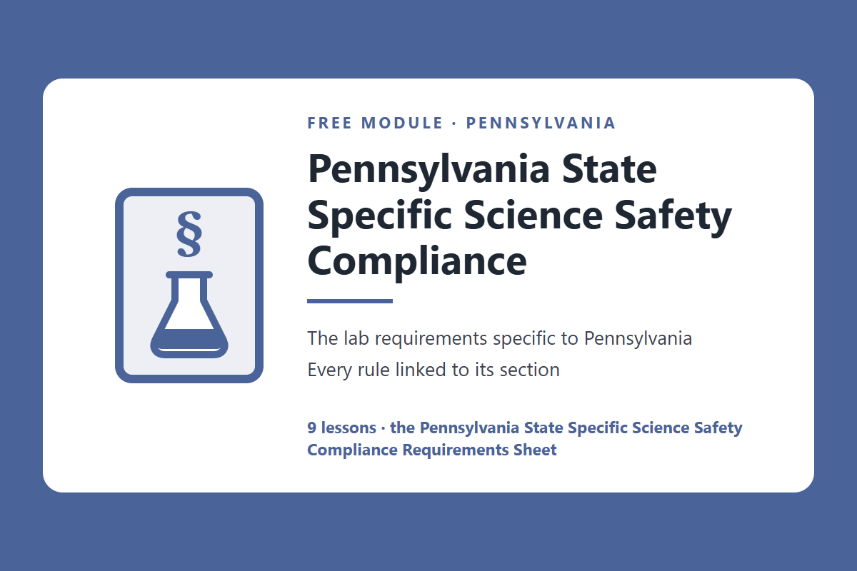 Pennsylvania science lab safety rules and requirements, free module